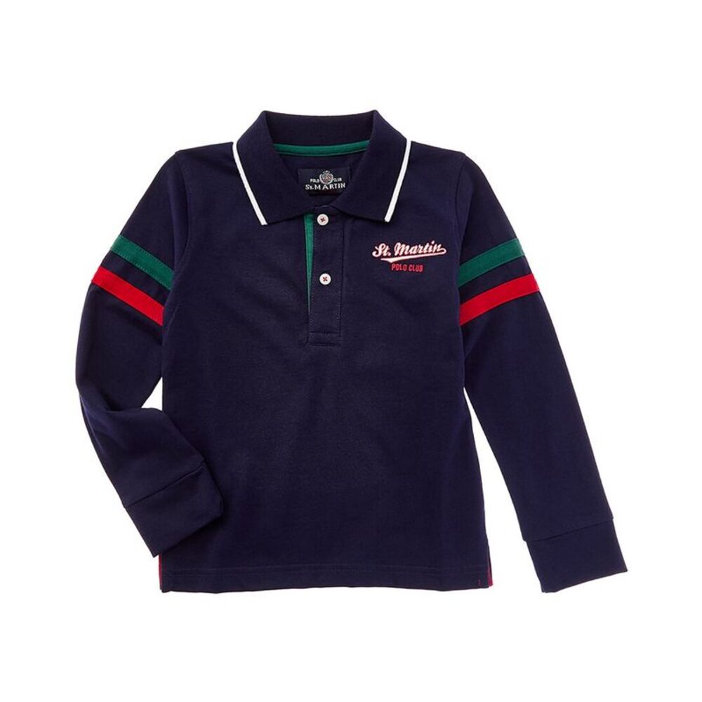 Polo Club St. Martin Boys  Fasce Sulle Maniche Polo Shirt, Blue